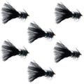 Bead Head Crystal Woolly Bugger Streamer Black - 6 Flies - Size 8